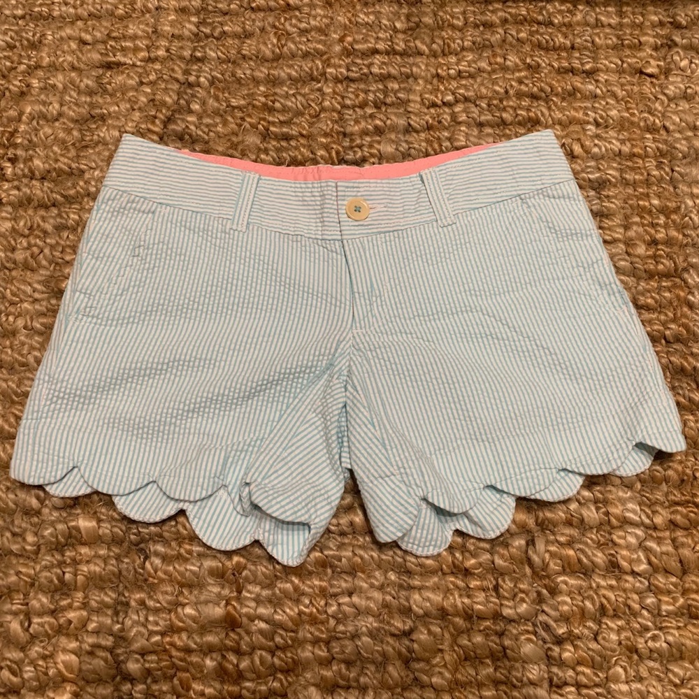 Lilly Pulitzer Seersucker Shorts 00 Blue